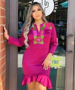 Folklore & Tradition Traditional Mid Sleeve Ruffled Mini