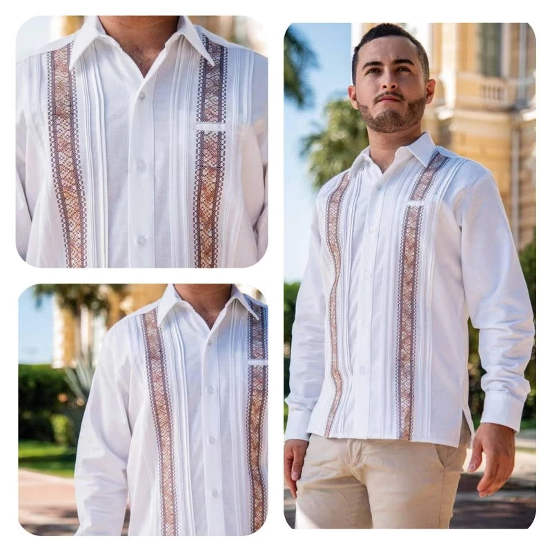 Folklore & Tradition MEN Guayabera Café 1 Folklore & Tradition MEN Guayabera Café