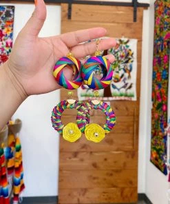 Folklore & Tradition Floral Palm Drop Earrings