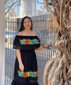 Folklore & Tradition Campesino Floral Lace (Black) *Premium*