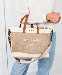 Folklore & Tradition BAGS All You Need Is Love Jute Crossbody Tote