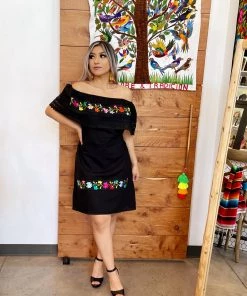 Folklore & Tradition Darling Off-Shoulder - Black