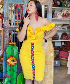Folklore & Tradition Te Adoro Dress (Yellow)