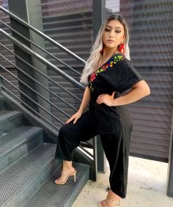 Folklore & Tradition Bottoms Sleeved Sophie Jumper - Black