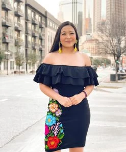 Folklore & Tradition Ruffled Off-Shoulder Dress