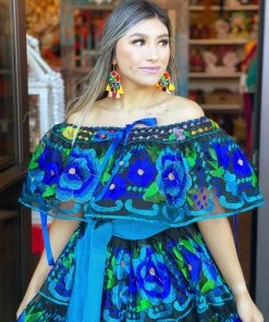 Folklore & Tradition Chiapas - Royal Blue Silk