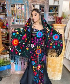 Folklore & Tradition Accessories Floral Silk Shawl