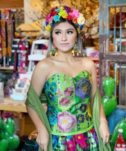 Folklore & Tradition Chiapas Corset Silk Dress Chiapas Folklorico Collection