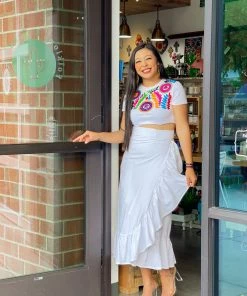 Folklore & Tradition Ruffled Wraparound Skirt Bottoms