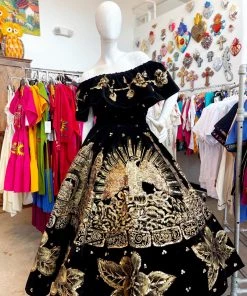 Folklore & Tradition Mexican Velvet Dress Folklore Gala Collection