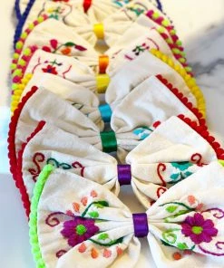 Folklore & Tradition KIDS Embroidered Bow Clips