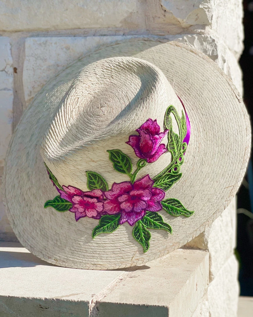 Folklore & Tradition Plum Rose Palm Beach Hat 1 Folklore & Tradition Plum Rose Palm Beach Hat