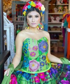 Folklore & Tradition Chiapas Corset Silk Dress Chiapas Folklorico Collection