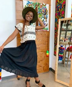Folklore & Tradition Bottoms Boho Skirt In Black