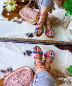 Folklore & Tradition Confetti Lace-up Sandals SHOES