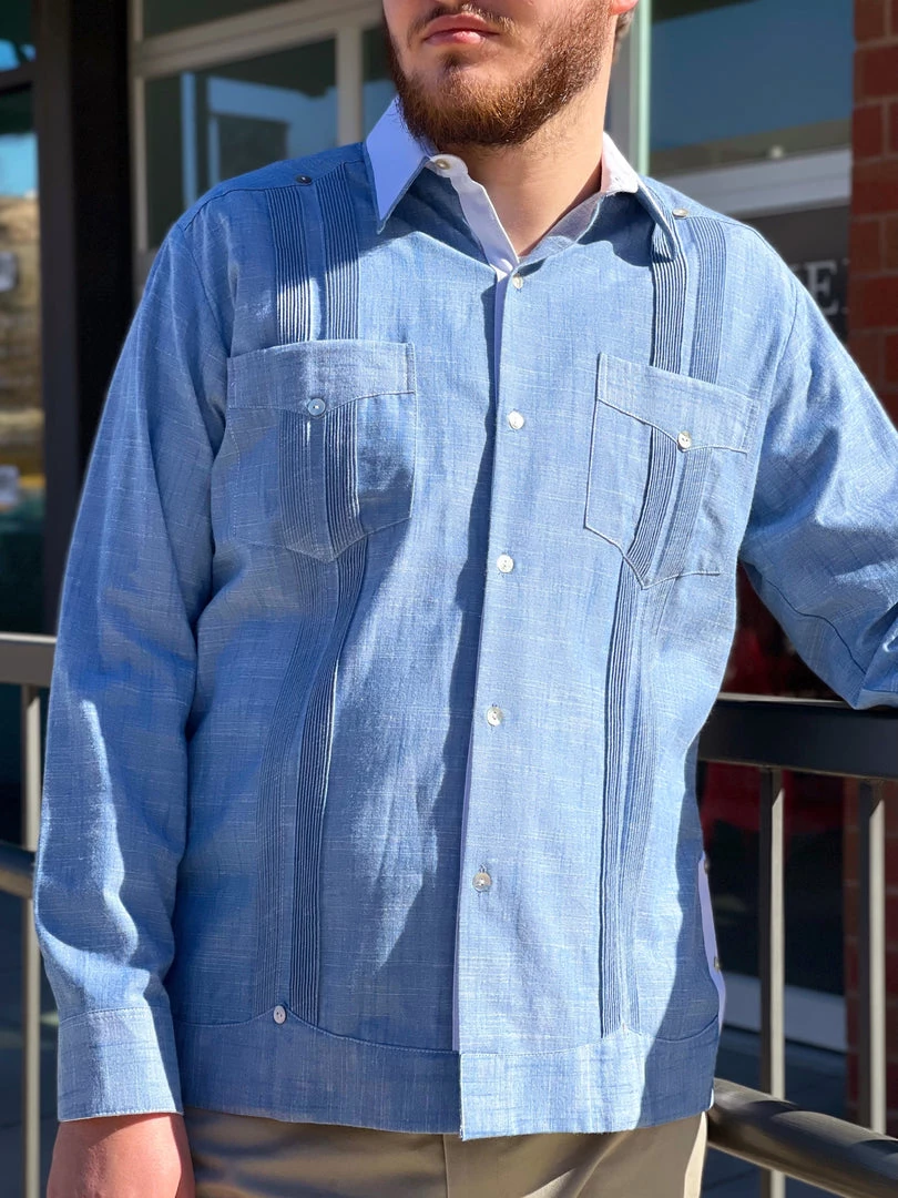 Folklore & Tradition Denim Guayabera MEN 3 Folklore & Tradition Denim Guayabera MEN