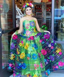 Folklore & Tradition Chiapas Corset Silk Dress Chiapas Folklorico Collection