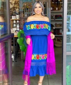 Folklore & Tradition Campesino Floral Lace (Royal)