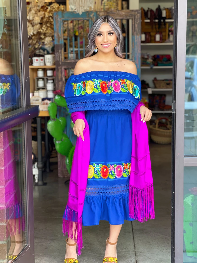 Folklore & Tradition Campesino Floral Lace (Royal) 1 Folklore & Tradition Campesino Floral Lace (Royal)