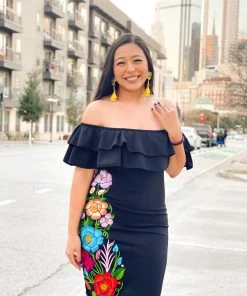 Folklore & Tradition Ruffled Off-Shoulder Dress