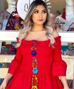 Folklore & Tradition Lilies Dress - Red