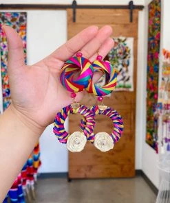 Folklore & Tradition Floral Palm Drop Earrings