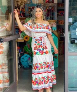 Folklore & Tradition Fiesta Print Maxi Dress Moderna Collection