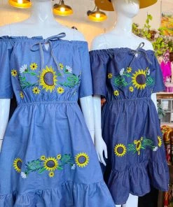 Folklore & Tradition Traditional Mi Chula Sunflower - Denim