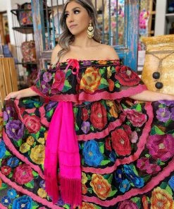 Folklore & Tradition Chiapas Pink Petatillo Dress