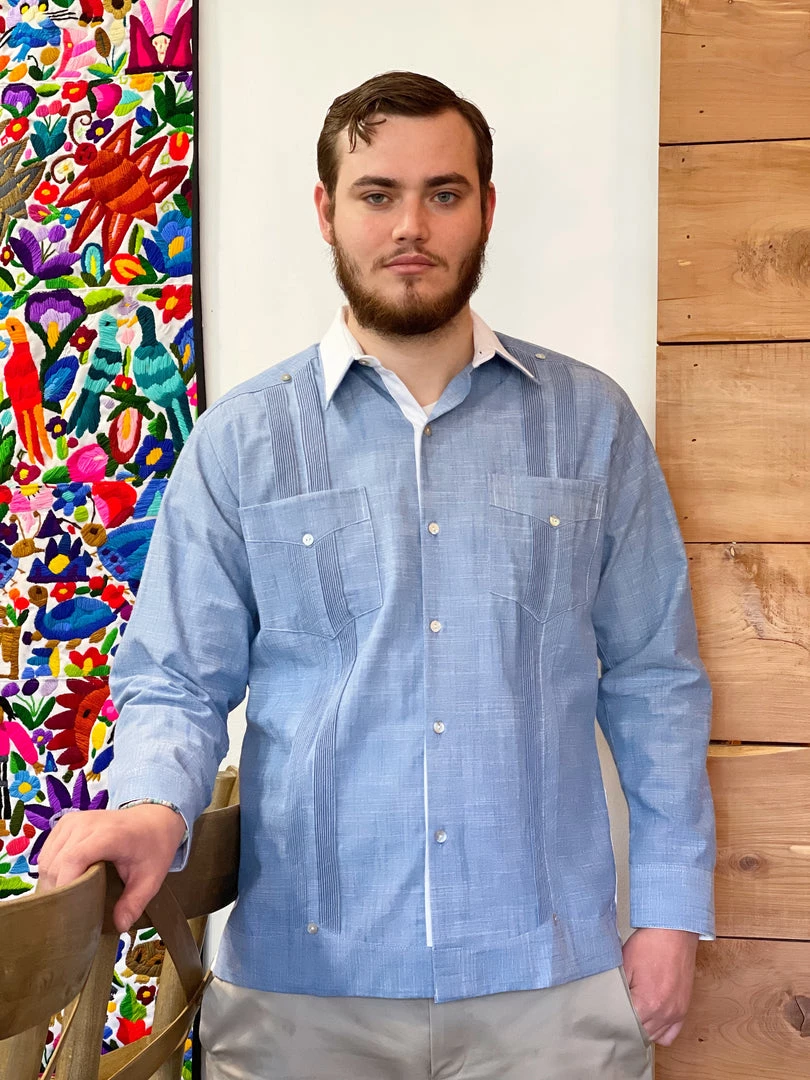 Folklore & Tradition Denim Guayabera MEN 1 Folklore & Tradition Denim Guayabera MEN