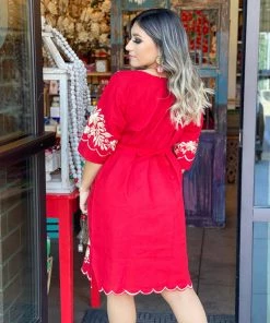 Folklore & Tradition Reina Dress In Red