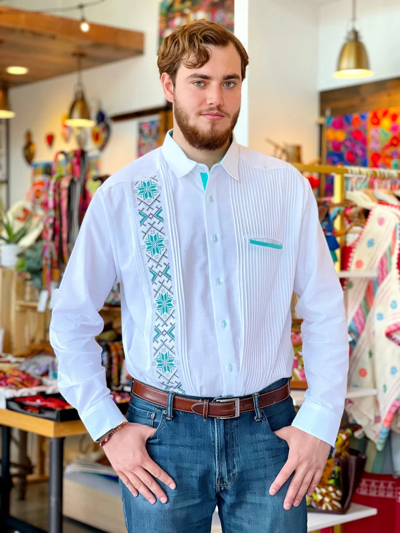 Folklore & Tradition MEN Guayabera - Turquoise 1 Folklore & Tradition MEN Guayabera - Turquoise