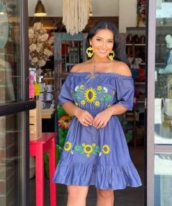 Folklore & Tradition Traditional Mi Chula Sunflower - Denim