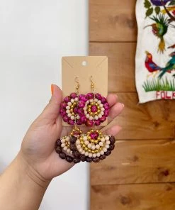 Folklore & Tradition Beaded Drop Palm Earrings