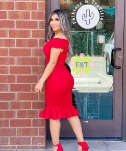 Folklore & Tradition Sweet Mermaid Dress Off-Shoulder