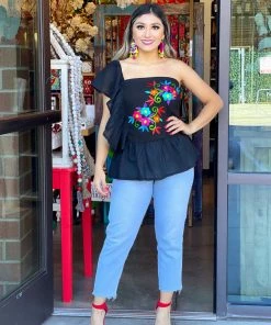 Folklore & Tradition Ruffled Sleeve Top