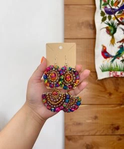 Folklore & Tradition Beaded Drop Palm Earrings