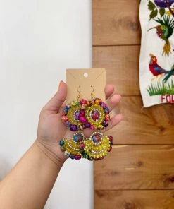 Folklore & Tradition Beaded Drop Palm Earrings