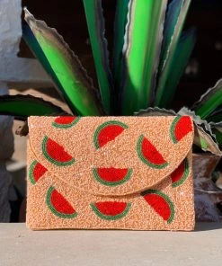 Folklore & Tradition BAGS Blush Watermelon Beaded Clutch