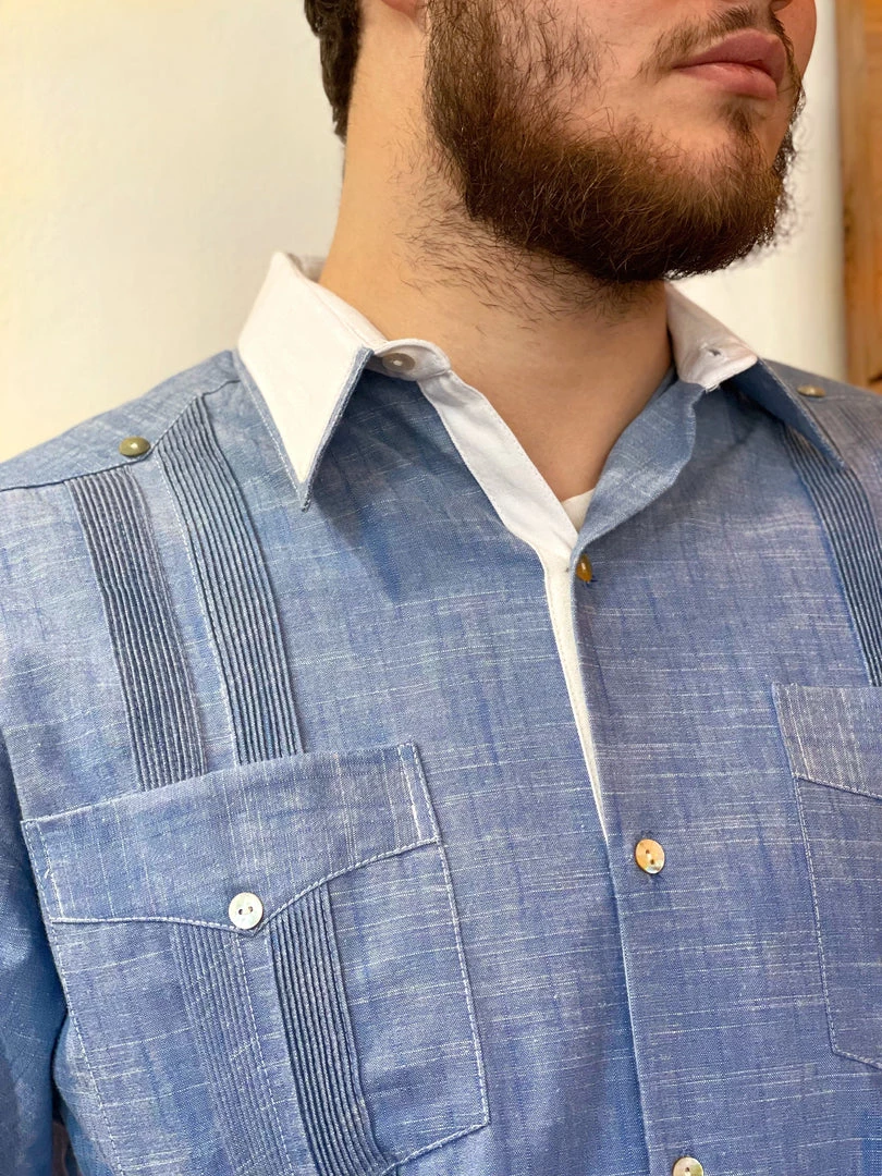 Folklore & Tradition Denim Guayabera MEN 2 Folklore & Tradition Denim Guayabera MEN