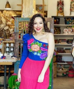 Folklore & Tradition Puff-Sleeve Bodysuit Tops