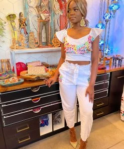 Folklore & Tradition Tops Morelia Silk Set - White 5 Folklore & Tradition Tops Morelia Silk Set - White